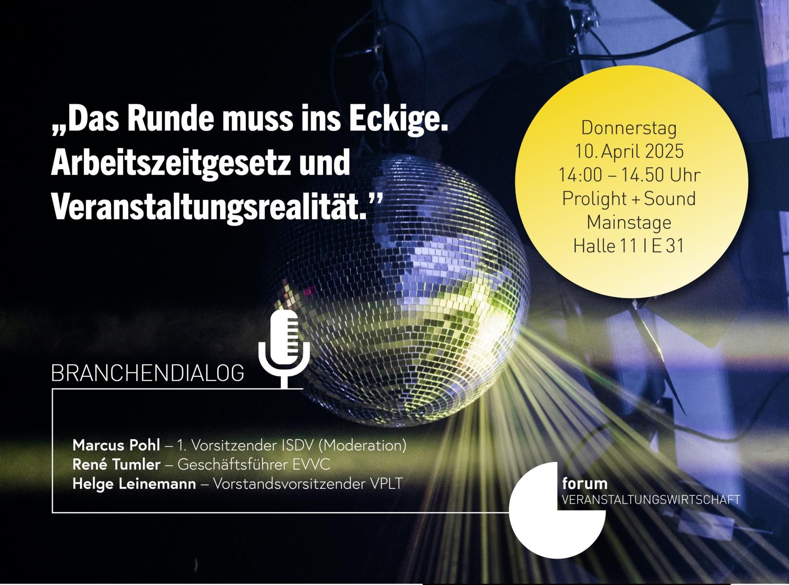 Bild zu 14. Branchendialog:  „Das Runde muss ins Eckige. Arbeitszeitgesetz und Veranstaltungsrealität.“