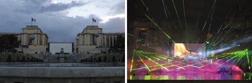 Bild zu tarm Showlaser erleuchten das Weltall über Paris