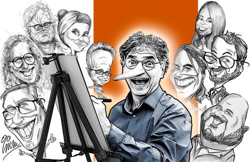 Bild zu Karikaturist Mirror-Man