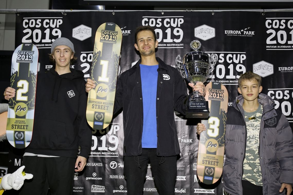 Bild zu COS Cup 2019 im Europa-Park – Alex Mizurov, Thomas Meinel und Jennifer Schneeweiß sind die Deutschen Meister im Skateboarden